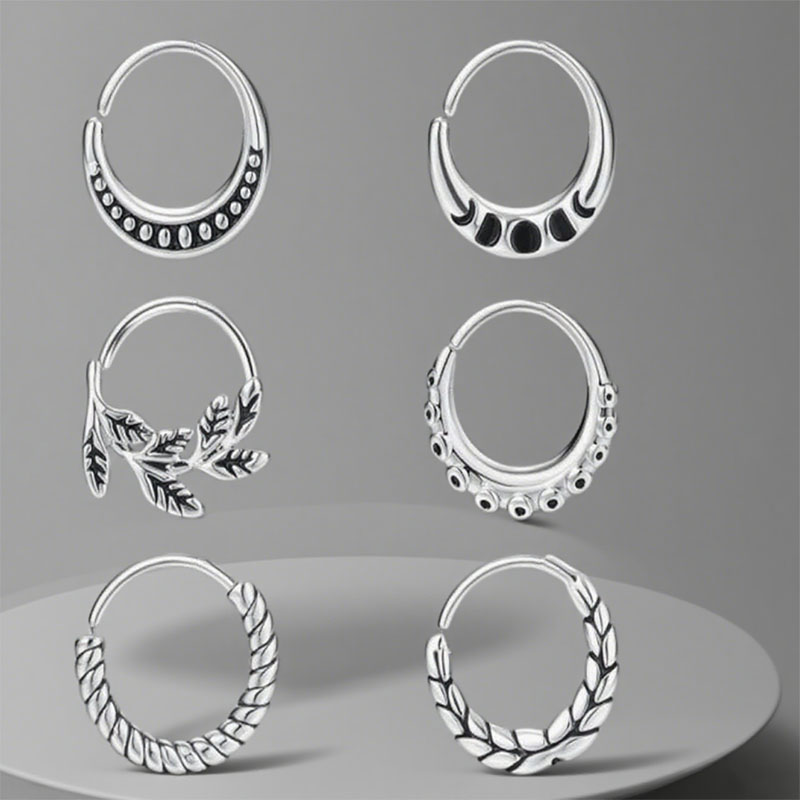 Body Jewelry Metal Types - 6-teiliges Nasenring-Zubehör für Damen und Gesichtspiercing-Schmuck
