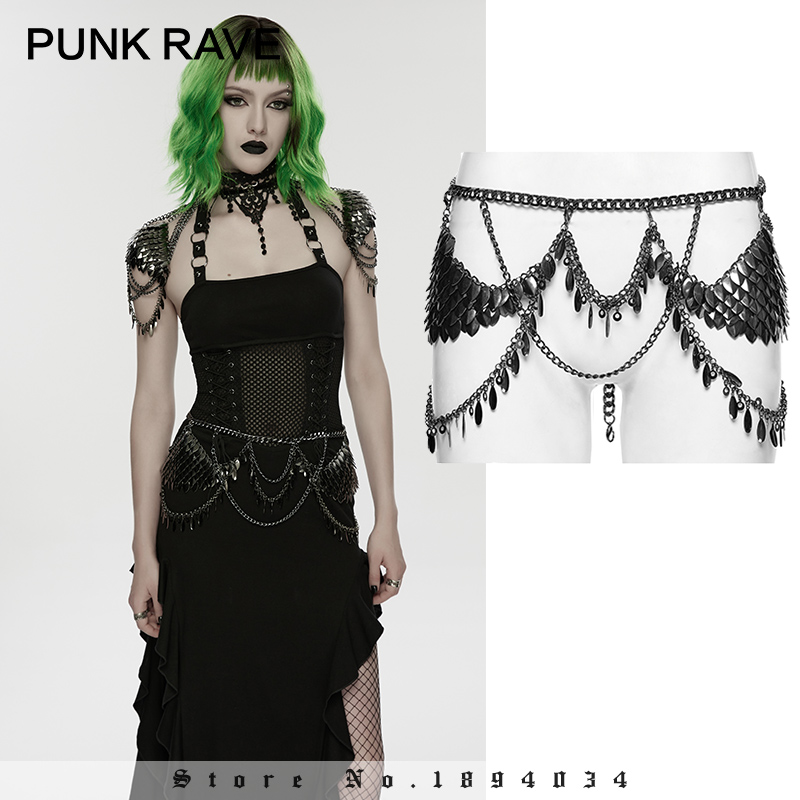 Body Jewelry Metal Types - PUNK RAVE Damen-Taillenkette aus Punk-Aluminiumlegierung, geeignet