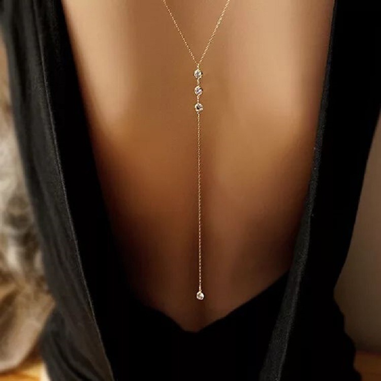 Body Jewelry Outfit - Neue Strass Sexy frauen Zurück Kette