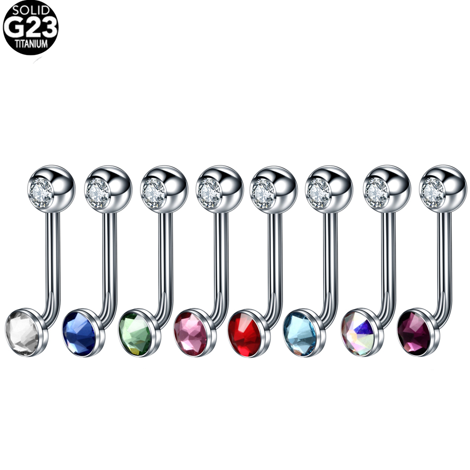 Body Jewelry Vch - 1PC G23 Titan Kristall Christina Vertikale