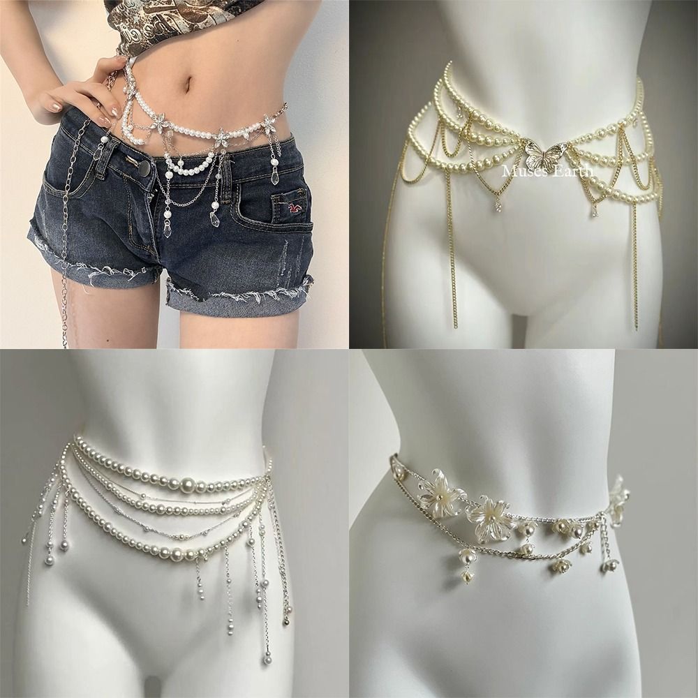 Body Jewelry Outfit - Mode Elegante Perle Taille Ketten Taille