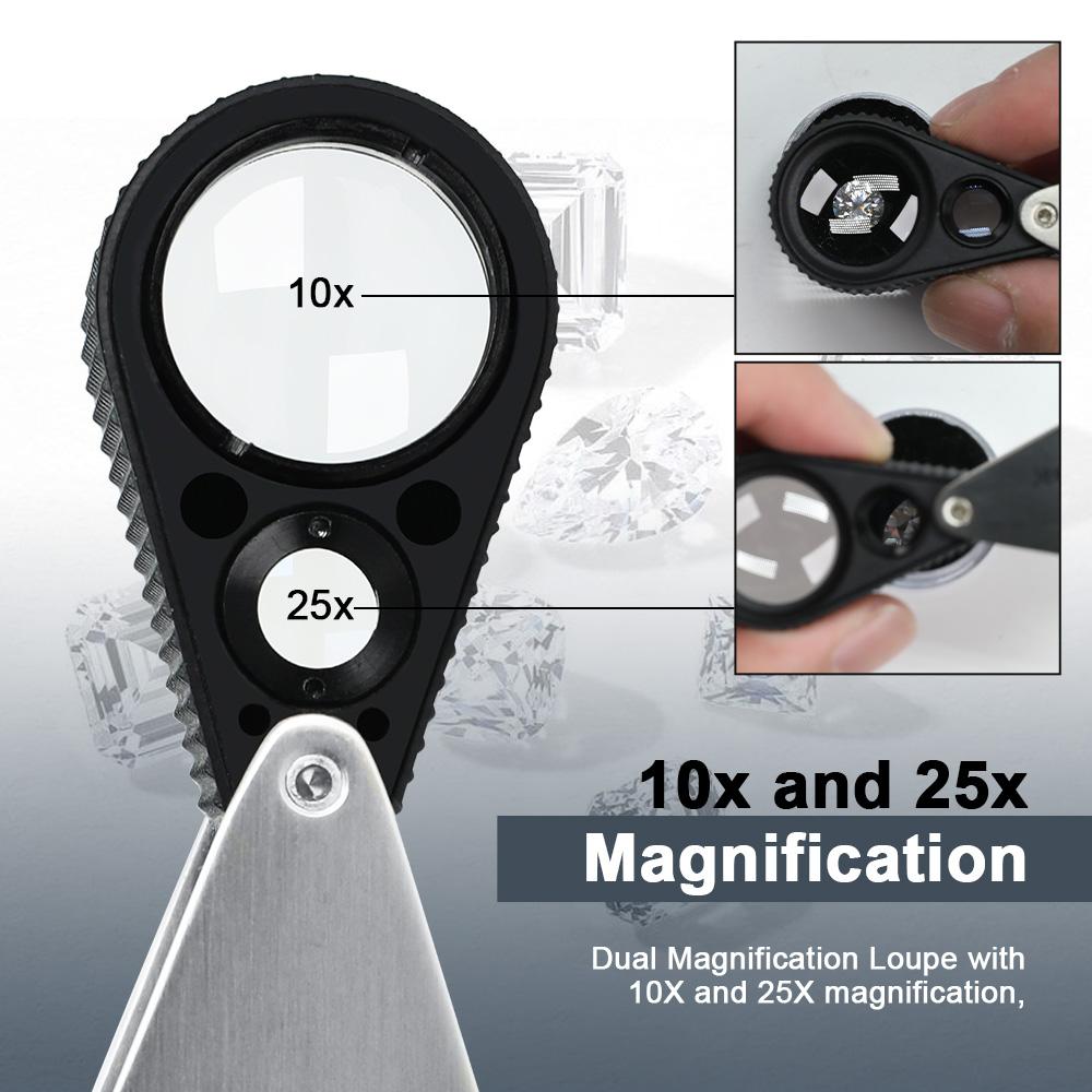 Body Jewelry Repair - Duale 10X 25X Juwelierlupe - Klappbare