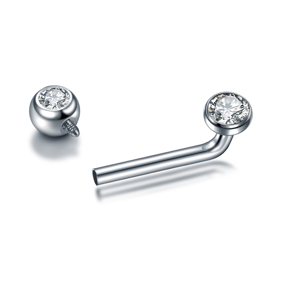 1PC G23 Titan CZ Gebogene Barb – Body Jewelry Vch Bewertung und Preis