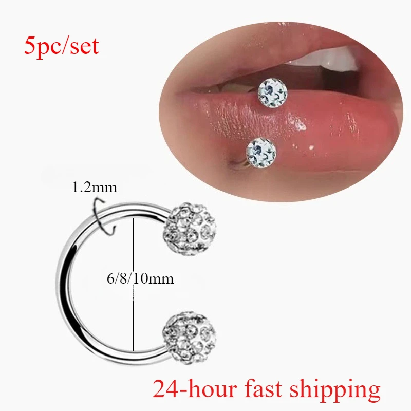 5 Stück Edelstahl-Strass-Kugel – Body Jewelry Metal Types Bewertung und Preis