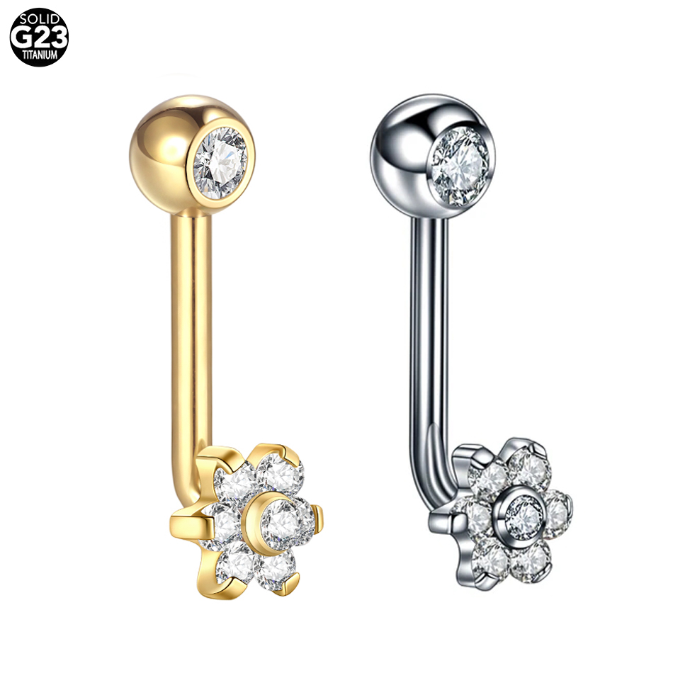 1pc g23 titan kristall blume c – Body Jewelry Vch Bewertung und Preis