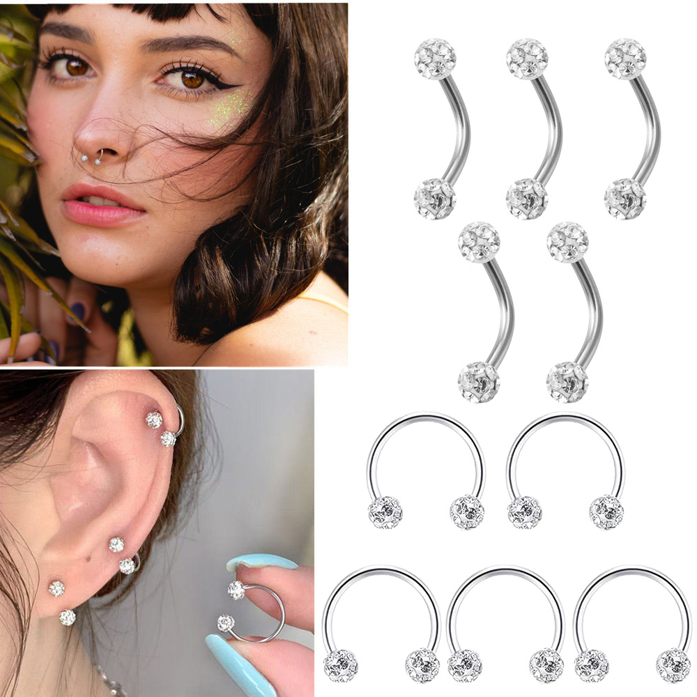 5 Stück Edelstahl-Strass-Kugel – Body Jewelry Metal Types Bewertung und Preis