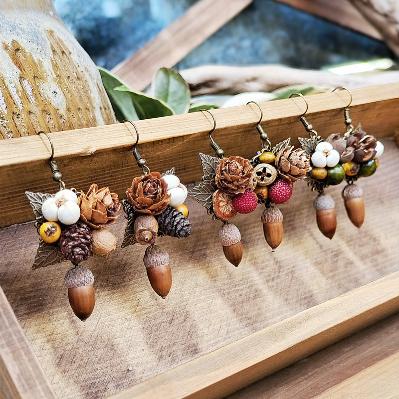 Vintage Holz-Pflanzen-Ohrringe – Body Jewelry Wholesale Bewertung und Preis