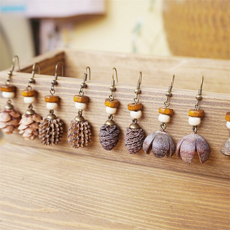 Vintage Holz-Pflanzen-Ohrringe – Body Jewelry Wholesale Bewertung und Preis