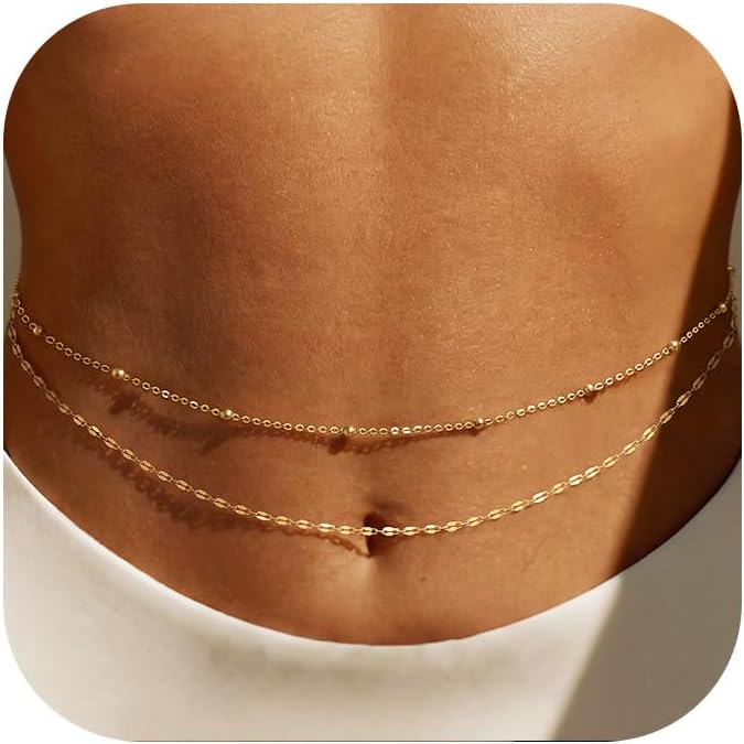 14K Vergoldete Taillenkette fü – Body Jewelry Outfit Bewertung und Preis